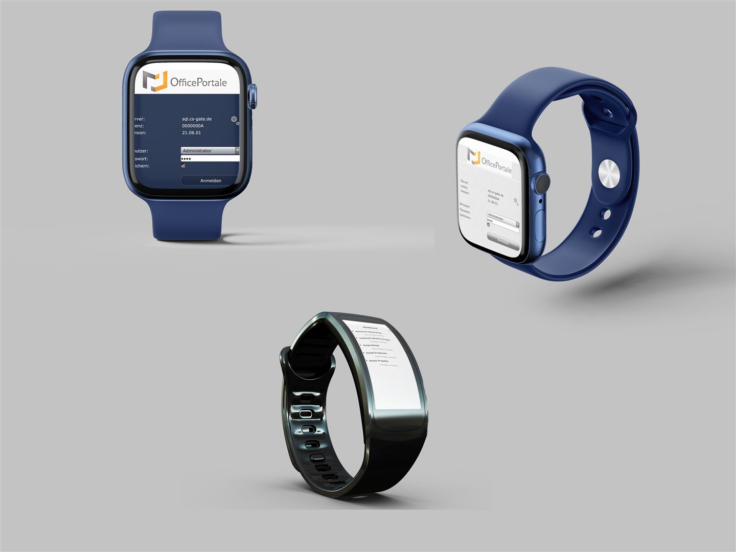 Digitale Uhr Mockup in verschiedenen Perspektiven