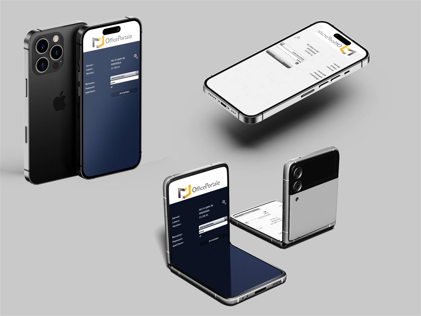 Handy Mockup in verschiedenen Perspektiven